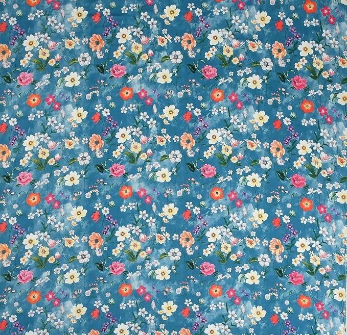 Poly Cotton Floral Fitted 1 Bedsheet with 2 Pillow Covers